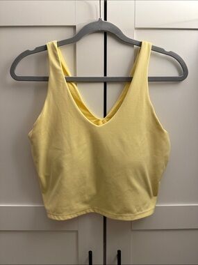 all in motion Yellow V-Neck Cropped Tank